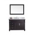 Victoria 48" Single Bathroom Vanity in Espresso with Marble Top and Round Sink with Polished Chrome Faucet and Mirror - B07D3YKR8K